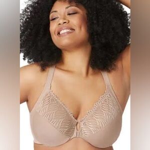 Glamorise Front Close T Back WonderWire Bra Nude Size 42D